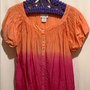 SOFT SURROUNDINGS TOP SZ PL OMBRÉ ORANGE/pink